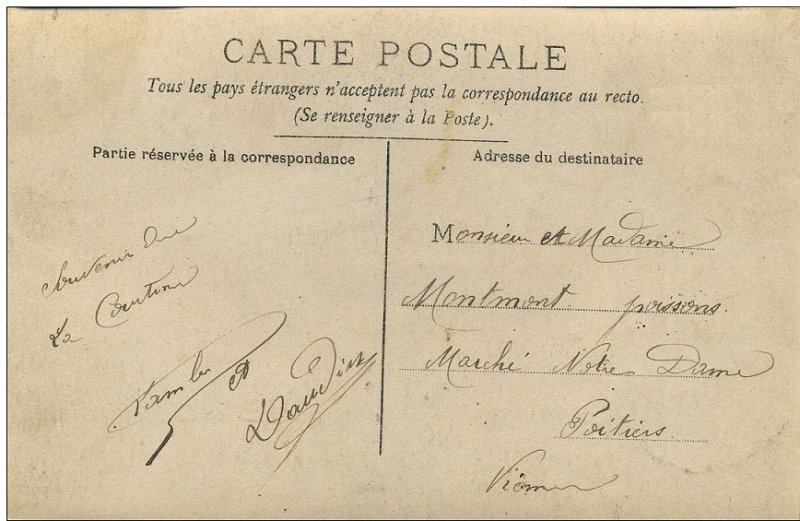 regiment125 10b.jpg - Photo N° 10 verso :  Groupe du 125e régiment d'infanterie - envoyée à Madame MONTMONT, marché Notre-Dame, Poitiers