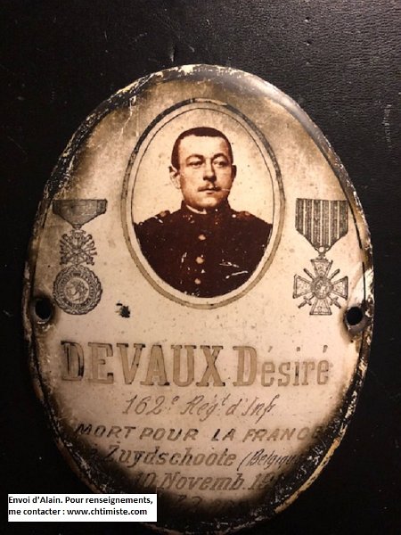 162eRI DEVAUX 1.jpg - Désiré DEVAUX du 162ème régiment d'infanterie tué au combat à Zuydschoote en Belgique le 10 novembre 1914.