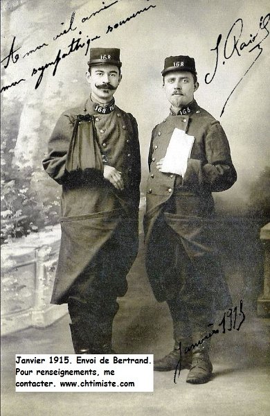 36.jpg - Photo 36 : Photo N° 22 : En mars 2018, un internaute, Bertrand, a retrouvé la même photo laissé par son grand-oncle, Edmond WEINBRENNER, sur laquelle figure Joseph RAIDL (et Edmond) en janvier 1915 lors de leur convalescence à Lyon…Extraordinaire ! ....