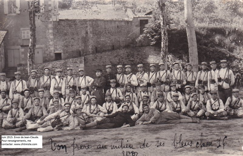 regiment13 22.jpg - Photo N° 22 : La classe 1916 - Au dos : Juin 1915.