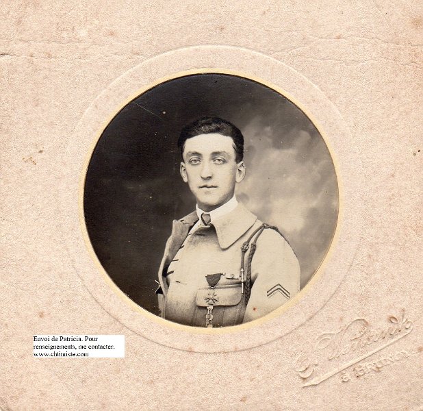 26eRI GAUTIER.jpg - Pierre, Constant GAUTIER né le 29/1/1896 à Périgny, dcd le 23/11/1929 à Corbeil (91) des suites de la guerre. 26e régiment d'infanterie blessé au maxillaire supérieur.