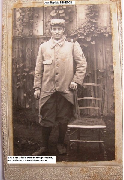 98eRI beneton.JPG - Jean-Baptiste BENETON (1893 - Puy-de-Dôme-1936) du 98ème régiment d'infanterie - Puis au 341ème régiment d'infanterie puis au 71ème régiment d'infanterie