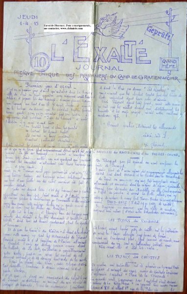 JournalGrafenwohr2a.JPG - Journal " l'Exilé " du camp de Grafenwöhr - Édition du 01/04/1915
