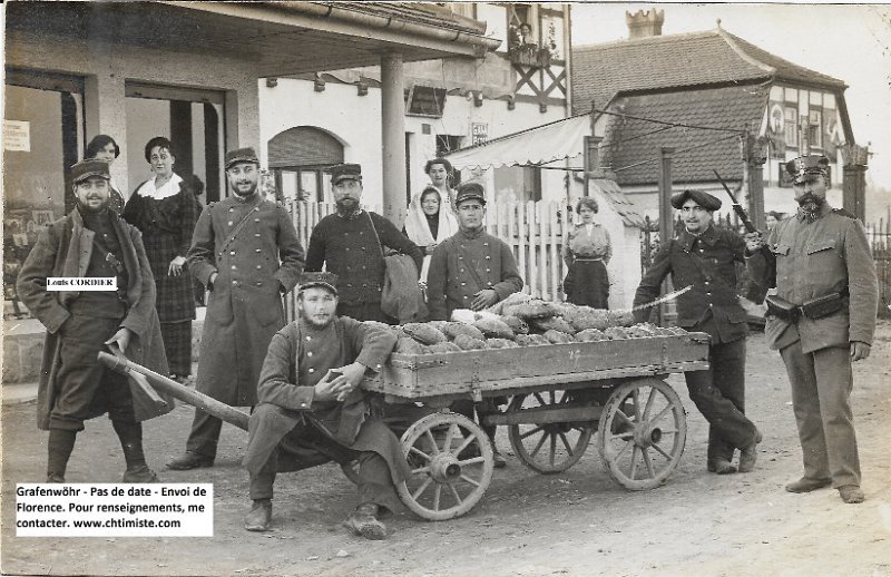 grafenwohr27.jpg - Photo N° 27 : Louis CORDIER au camp de Grafenwöhr - Louis CORDIER du 112e régiment d'infanterie a été fait prisonnier à Dieuze (Belgique) en aôut 1914 - Interné à Regensberg, puis à Grafenwöhr, il est né le 17/10/1893 à Montauban, n° matricule 1083 au recrutement d'Avignon, son père est receveur des postes à Grillon (84).