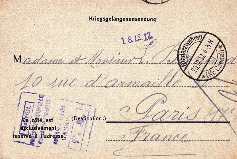 16 12 1917b.jpg - 17 verso : Lettre du camp de Cassel - Décembre 1917