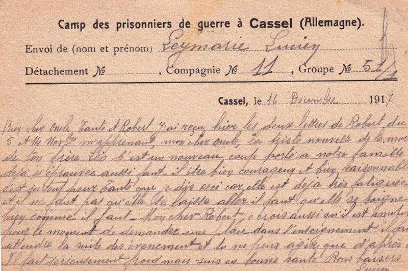 16 12 191a7.jpg - 17 recto : Lettre du camp de Cassel - Décembre 1917