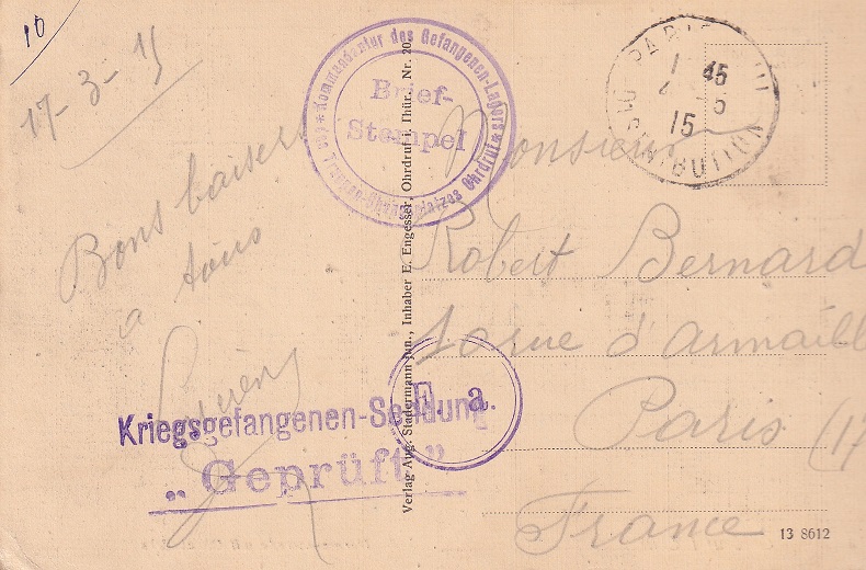 17 03 1915b.jpg - 7 verso : Camp d'Ohrdruf - 17 03 1915