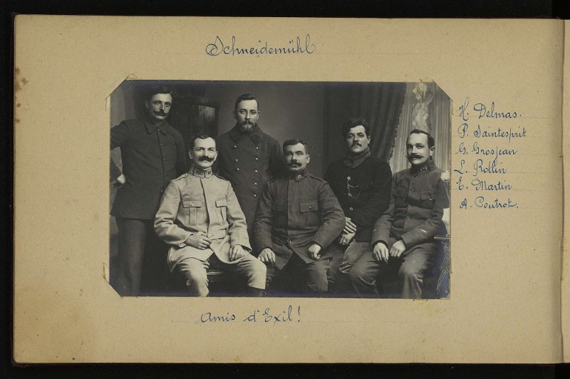 5.jpg - Photo N° 5 : Amis d'exil du camp de Schneidemühl  -- H. DELMAS  --  P. SAINTESPRIT  --  G. GROJEAN  --  L. RODIN  --  E. MARTIN  --  A. POUTROT