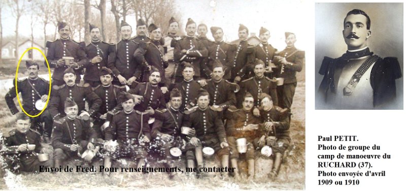 regimentcuirassiers8 2.JPG - Photo N° 2 : Paul PETIT  du 8e régiment de cuirassiers - Camp du Ruchard - 1910 
