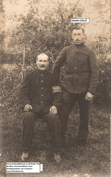 5.jpg - 5 : Célestin GALLÉ du 16e régiment de Dragons, prisonniers dès le début de la guerre (21 août 1914) - Prisonnier au camp de Quedlinburg puis au camp de Zerbst.