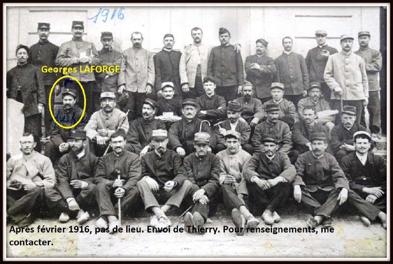 hopitalinconnu147.JPG - 147 : Georges LAFORGE a été blessé, en février 1916,  dans les combats de la Côte du Poivre, à Verdun, par un éclat d'obus. Il était au 127ème régiment d'infanterie